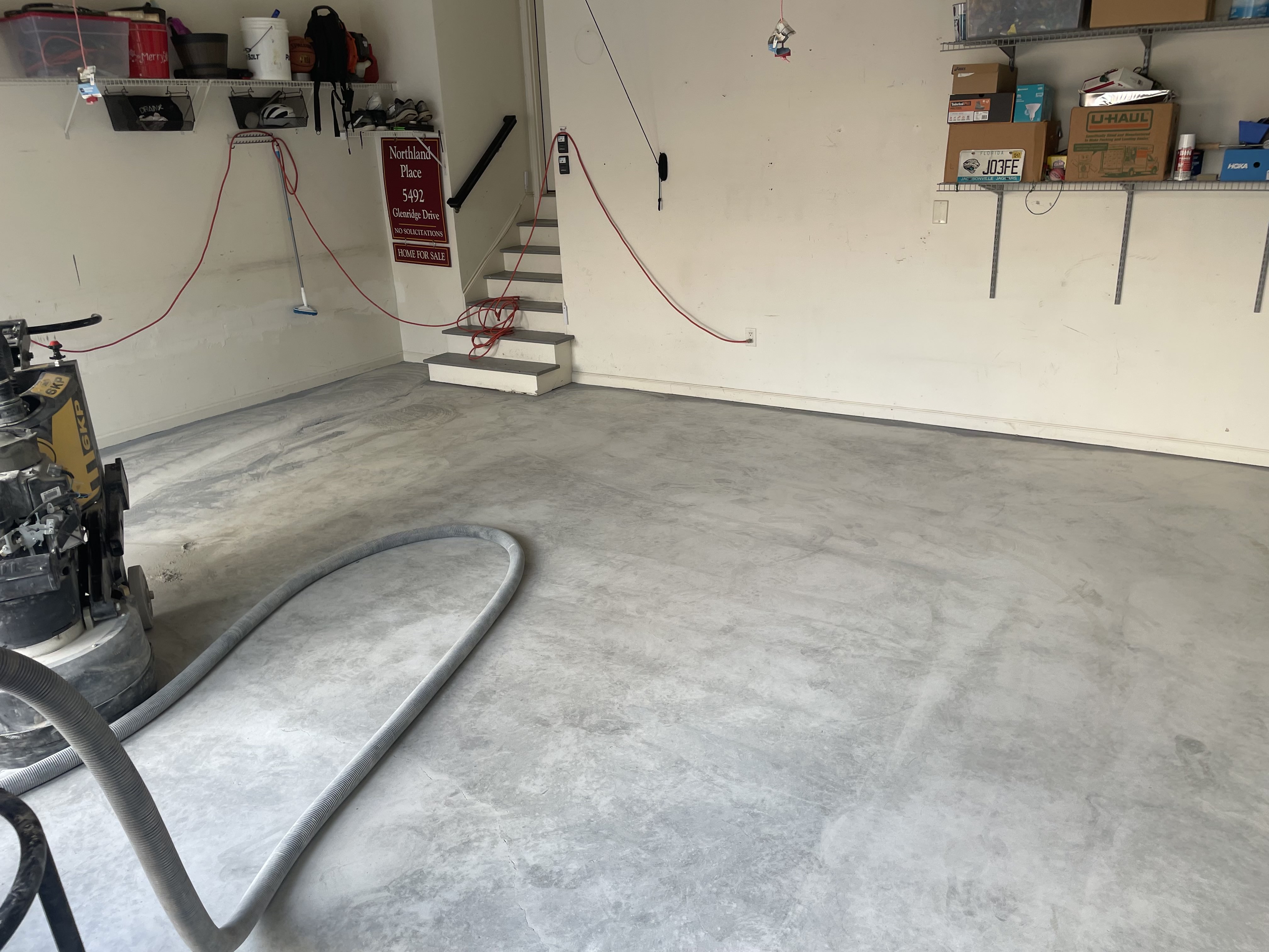 Before: Dull concrete garage floor